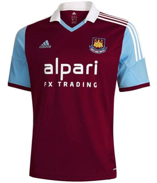 13-14 West Ham United Home Soccer Jersey Shirt - Click Image to Close